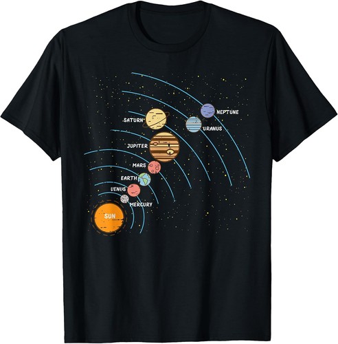 Maglietta planets orbit solar - maglietta,